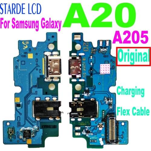Original For Samsung A20 A205/DS A205F A205FD A205A USB Charge Port Jack Dock Connector Charging Board Flex Cable