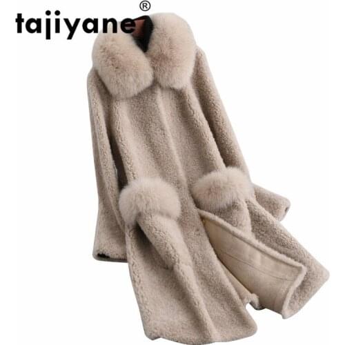 Coat Fur Real Fox Fur Collar 100% Wool Jacket Spring Autumn Coat Women Clothes 2021 Korean Vintage Tops Manteau Femme ZT3788