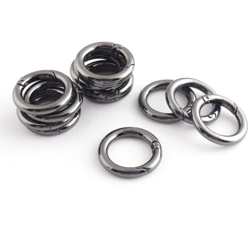 17mm Inner Size Spring ORings Gunmetal Carabiners Clips Snap Hooks Trigger Buckle Zinc Alloy DIY Accessory 10pcs