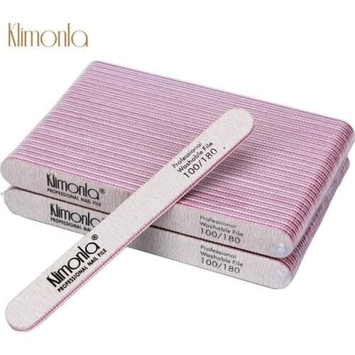 50Pcs/Lot Straight Nail File 100/180 Grit Durable Salon Manicure Grey Sandpaper Buffer Nail Files Manicure Tools Supplier