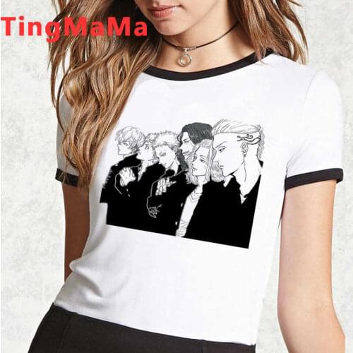 Tokyo Revengers top tees male white t shirt print casual kawaii couple clothes t shirt graphic tees women harajuku kawaii