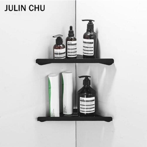 Bathroom Triangle Shelf 304 Stainless Steel Black Wall Mounted Bath Shower Shampoo Storage Corner Rack Kitchen Bathroom Shleves
