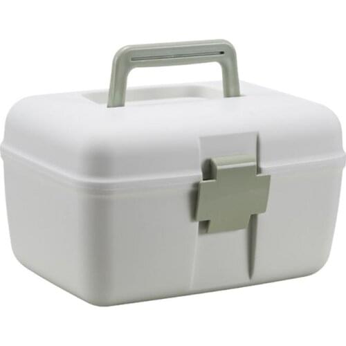 Large Capacity Medicine Chest Cabinet Double Layer Health Box Family Drug Holder U2JC