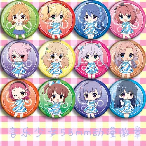 Japan Anime Ongaku Shoujo Sasame Mitsukuri Hanako Yamadaki Cosplay Badge Garniture Bedges For Backpack Bags Brooch Pin Toy Gifts
