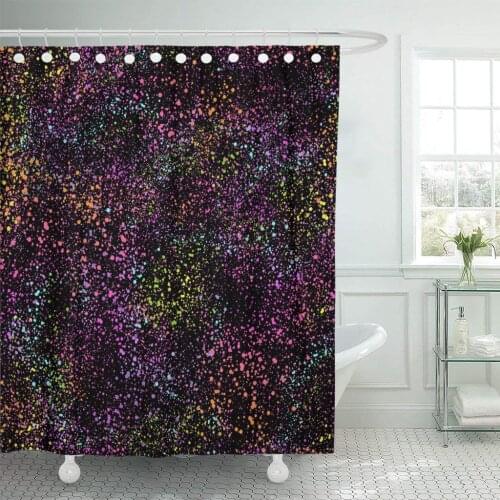 Pattern Colorful Blots Neon Paint Dot Splash Graffiti Shower Curtain Waterproof Polyester Fabric 72 x 78 Inches with Hooks