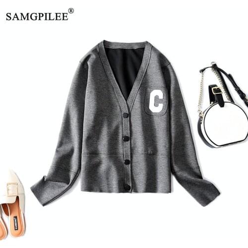 Coats And Jackets Women 2021 Harajuku Space Cotton Cardigan Outside V Neck Short Single Breasted College Style Jacket Womens 4XL