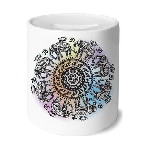 Animal Big Circle Elephant Money Box Saving Banks Ceramic Coin Case Kids Adults