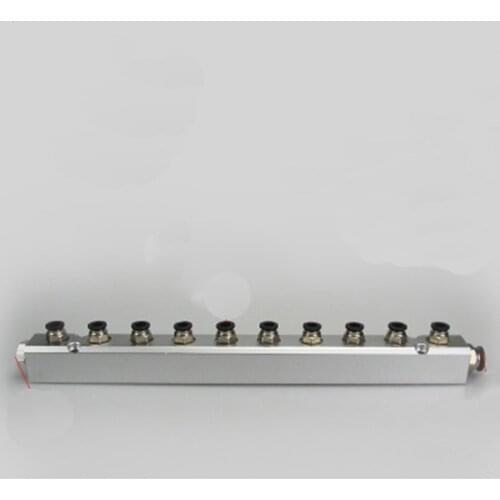 30x30mm G1/4" Out G1/2" In 10 Way Pneumatic Fitting Air Manifold Block Splitter