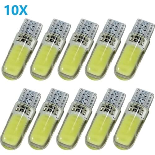 10X T10 W5W COB LED Car Interior Light COB Silicone Auto Signal Lamp 12V 194 501 Side Wedge Parking Bulb For Lada Car Styling