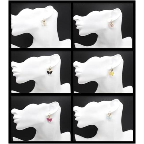 2020 New Ladies Earrings Fashion Color Acrylic Butterfly Earrings Animal Sweet Colorful Earrings Girl Jewelry