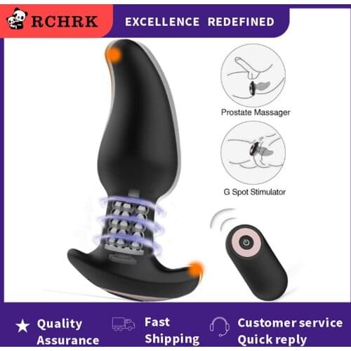 2021Vibration Butt Plugs Rotation Beads Vibrator Prostate Massage Wireless Remote Control Anal Plug Adult Sex Toys For Man/Woman