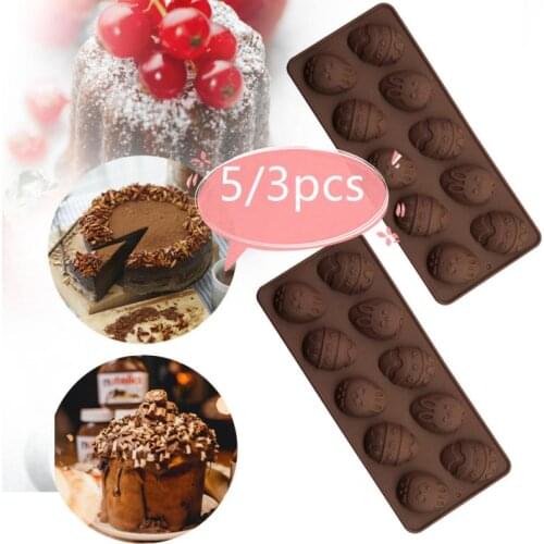 3/5pc 10 Grids Easter Day Egg Shape Silicone Mold Gummy Animal Desserts Chocolate Candy Mould Cake Baking Decor Kitchen Bakeware