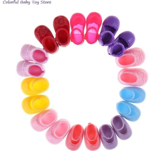 5 Pairs Assorted Fashion Colorful Shoes For Doll Accessories Clothes Dress Prop
