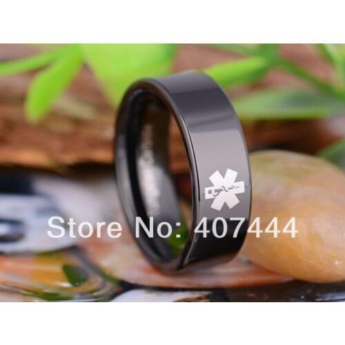 Free Shipping YGK JEWELRY Hot Sales 8MM Black Pipe Medical The one New Mens Tungsten Carbide Wedding Ring