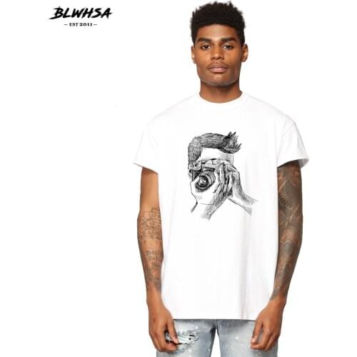 BLWHSH Photographer Printing T Shirt Men Fashion Summer Short Sleeve Funny T-shirt Photographer Printed Cool Men Plus Tops Shirt