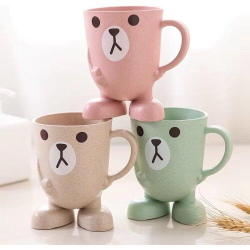 Cartoon mouthwash cup factory direct sales simple handle wash quilt fall proof household lovely childrens toothbrush cup