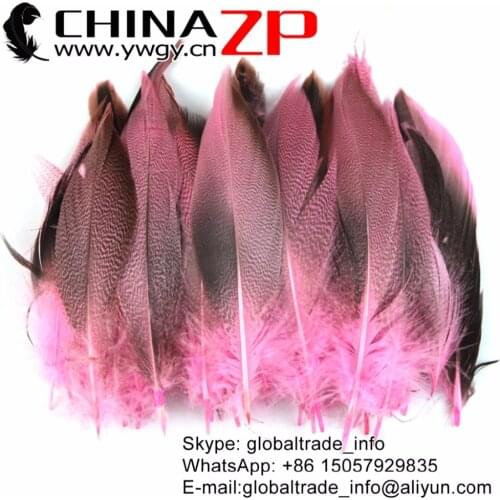 CHINAZP Factory 50pieces/lot Premium Handpicked Dyed Pink Mallard Duck Flank Fluffy Feathers for Jewelry Design