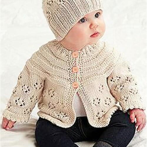 Baby Sweater Knitted Boys Girls Toddler Solid Sweater Handmade Infant Single Breasted Cardigan Kids Newborn Clothes