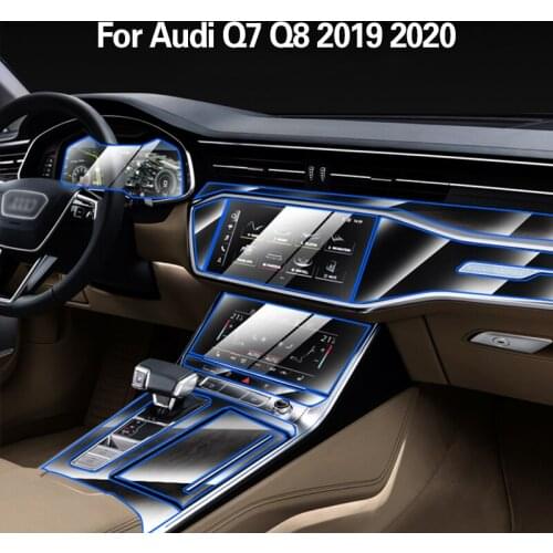 For Audi Q7 Q8 2019 2020 Car Interior Center console Transparent TPU Protective film Anti-scratch Repair film Accessories Refit