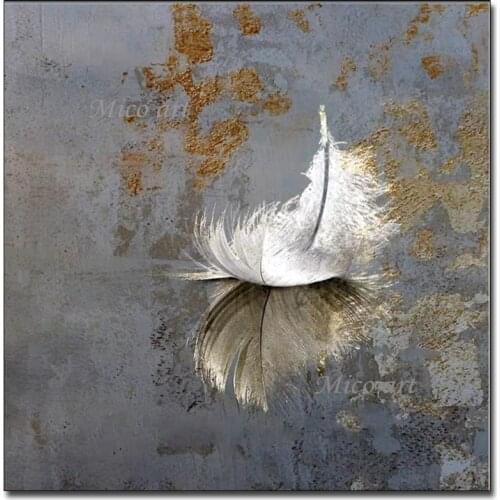 100% Hand Painted Animal Feather Picture Canvas Oil Painting Wall Decoration Paintings Art Showpieces For Modern Home Bedroom