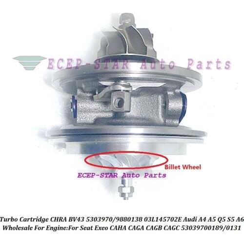 Turbo Cartridge CHRA BV43 53039700138 53039880138 03L145702 03L145702E For Audi A4 A5 Q5 S5 A6 For Seat Exeo CAHA CAGA CAGB CAGC