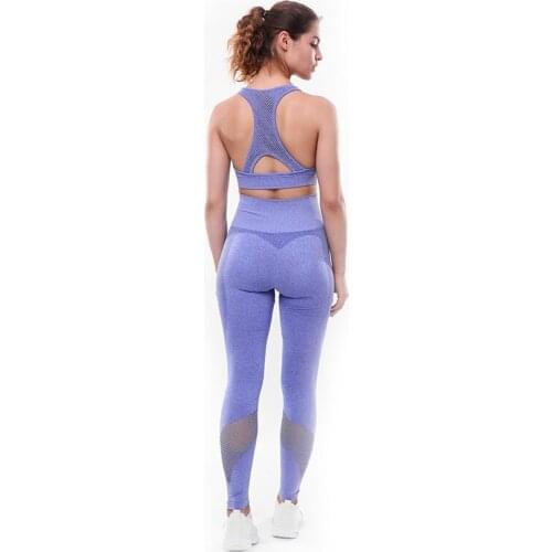 Yoga Sets Women Gym Sports Set Elastic Sports Hight Waist Leggings Sportswear Workout Sets Women Yoga Sets Women Gym Sports Set