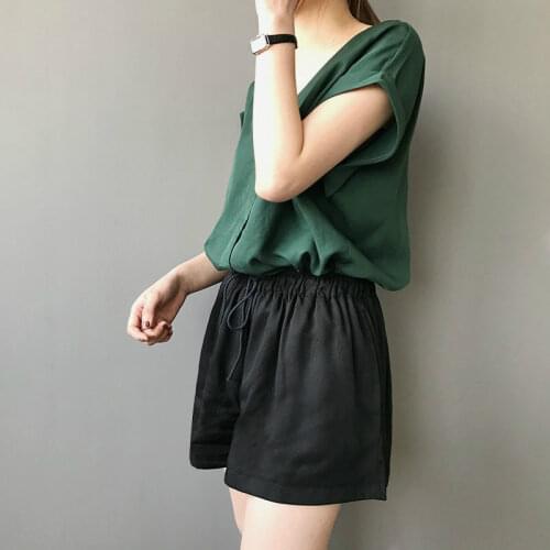 Spring and Summer Elastic Waist Loose Vogue Shorts Plus Size Casual Women Black Sexy Shorts Streetwear Mini Short Fitness Shorts