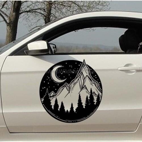 Mountain Silhouette Wall Decal Night Landscape Vinyl Sticker House Murals For Living Room Mordern Room Decoration