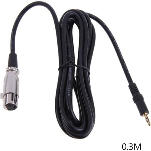 New Xlr 3 Pin Female To Right Angle 1/8 Xlr3f To Right Angle 3.5mm Trs For Dv Camera / Microphone Mic