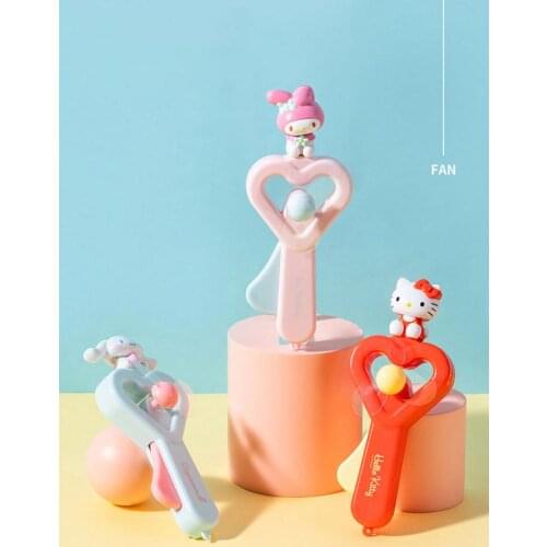 The New My Melody Cinnamoroll 18Cm Handheld Fan Kawaii Kt Hand Crank Fan Cute Mini Portable Fan Anime Girl Gift