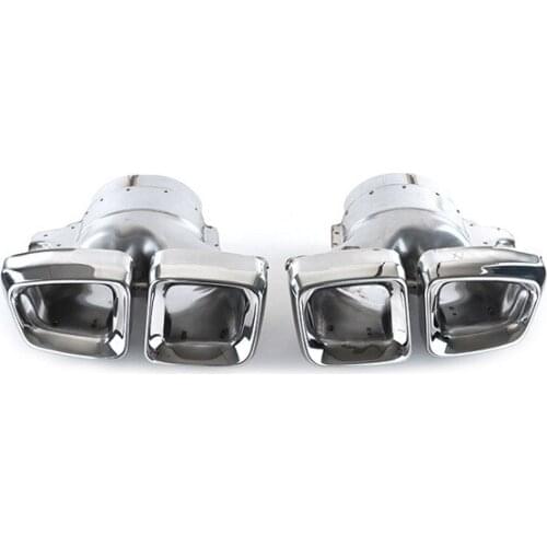 One Pair Stainless Steel Car Accessories Muffler Tip For M-ercedes B-enz ML350 450 Upgrade AMG ML63 Exhaust Pipe