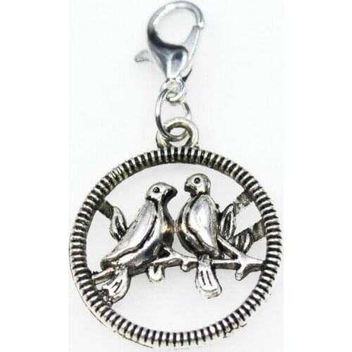 20pcs Birds Dangle Charms Lobster Clasp Hanging Charms DIY Bracelet Bangle Jewelry Accessory Charms