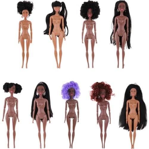 Polyarticular Turnable DIY African-American Doll Body For Dolls 12 inch