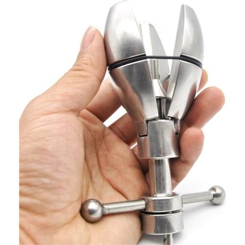 Stainless Steel Stretching Anal Dilator with Lock,Anus Expanding Speculum,Chastity Device,Butt Plug,Sex Toys For Women Men