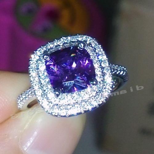 Size 5-11 Hot sale Fashion jewelry 925 sterling silver filled AAA CZ Diamonque women Engagement Wedding Ring gift