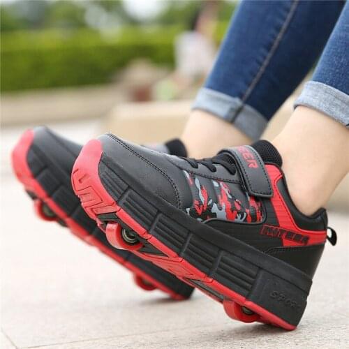 Roller Skates Shoes for Adults Kids Tennis Men with Single Wheel and Double Wheel Rollers Skate Shoes Walking Shoes Tennis