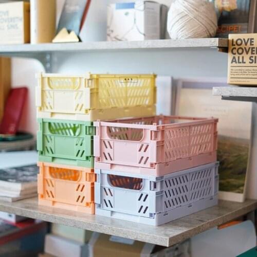 Foldable Plastic Storage Baskett Home Storage Supplies Cosmetics Lipstick Jewelry Universal Sundry Snack Box Makeup KitchenItems