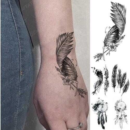 Waterproof Temporary Tattoo Sticker Feather Wings Flash Tatoo Freedom Flying Bird Hand Wrist Fake Tatto For Body Art Women Men