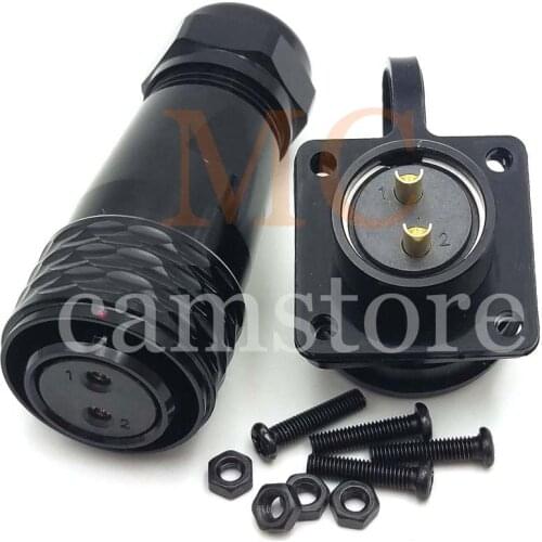 WEIPU SA20 Series 2pin Waterproof Connector, SA2010/S2B SA2013/P2B Panel Mount Plug Female Socket Male Aviation Plug Socket
