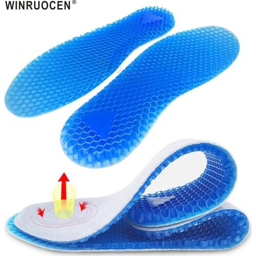 WINRUOCEN High Quality Silicone Gel Sports Shoes Insoles Massaging Foot Care For feet Sneakers shoe sole Pad Insole