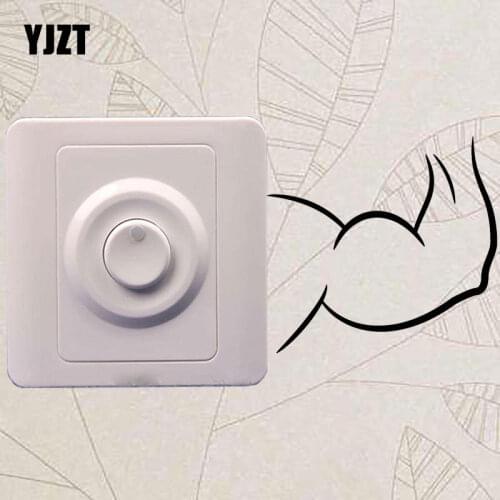 YJZT Fitness Gym Decor Mans Hand Muscle Fashion Home Wall Sticker Vinyl Switch Decal 8SS2338