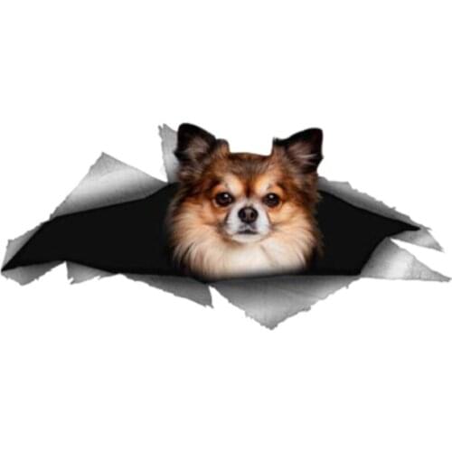 Funny Car Sticker Accessories Chihuahua Dog Pet 3D Pet Vinyl Waterproof Car Window Body Decorative PVC 13cm X 6cm