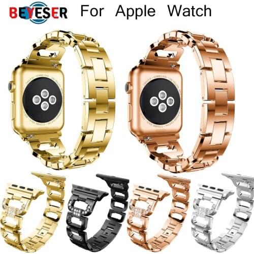 Women Watchband for Apple Watch Bands 38mm/42mm/40mm 44mm Strap with diamond band for i watch series 5 4 3 2 1 Bracelet Strap