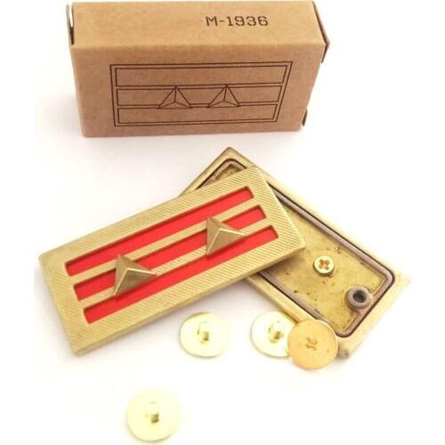 WWII CHINESE ARMY OFFICER RANK IRON PLATE LIEUTENANT COLONEL COLLAR TABS