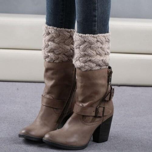 1 Pair Womens Knitted Boot Cuff Socks Leg Warmers Christmas Boot Cover Autumn Winter