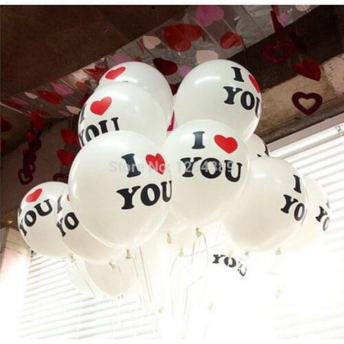 10pcs Delicate 12 inch Pearl Latex Balloon I LOVE YOU Balloons Air Christmas Wedding Party Birthday Decoration