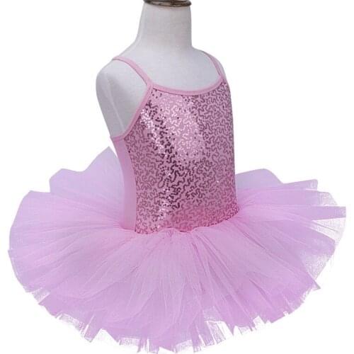 2021 Sequin Ballet Tutu Dress Girls Children Sleeveless Ballerina Fairy Prom Party Costume Leotard Kids Dance Wear