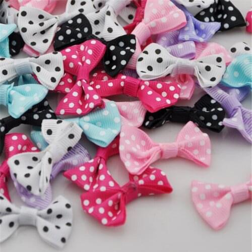 30pcs pcs satin ribbon bows flowers for Appliques Crafts Wedding B028