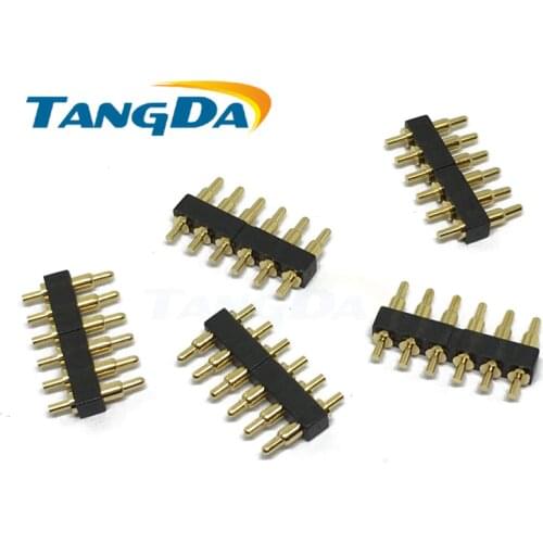 6P pogo pin connector 6PIN thimble connector plate welding pitch:2.54mm height: 7+2mm