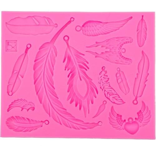 Angels Feather Bird wings fondant 3D silicone decoration mold DIY Cake Decorating Tools cooking Baking mould F0522